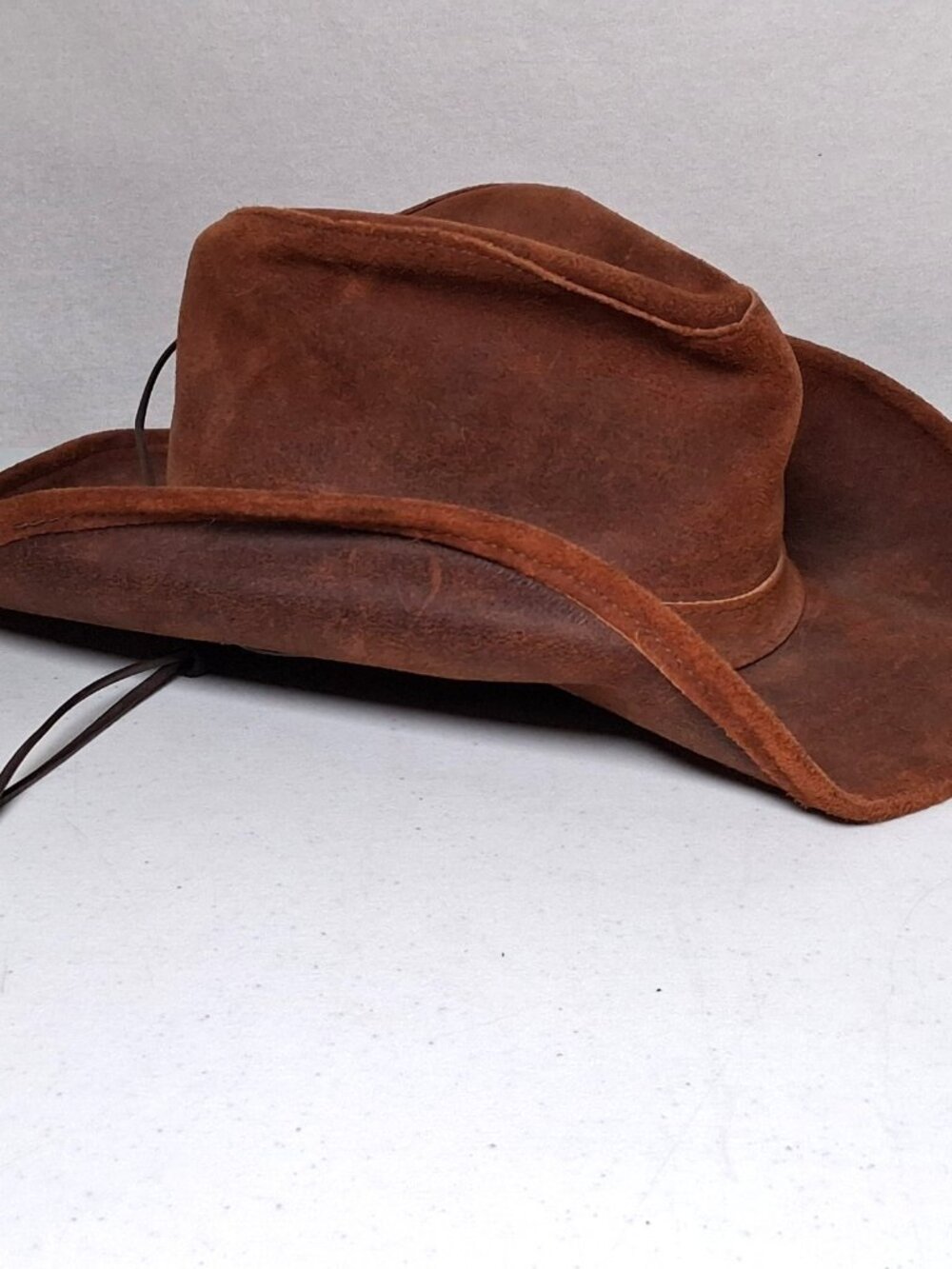 Minnetonka The Aussie Hat Small Brown Leather Outback Snap Boho Western Ranch - Picture 2 of 16